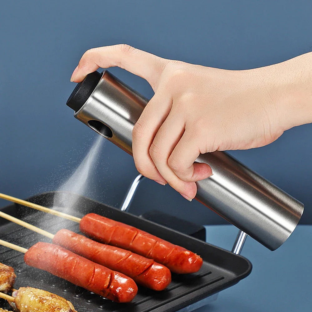 Spruzzatore d'olio CULINARA FineMist | Bottiglia spray in acciaio inossidabile da 100 ml | Per olio, aceto e BBQ | Ricaricabile e dosaggio fine