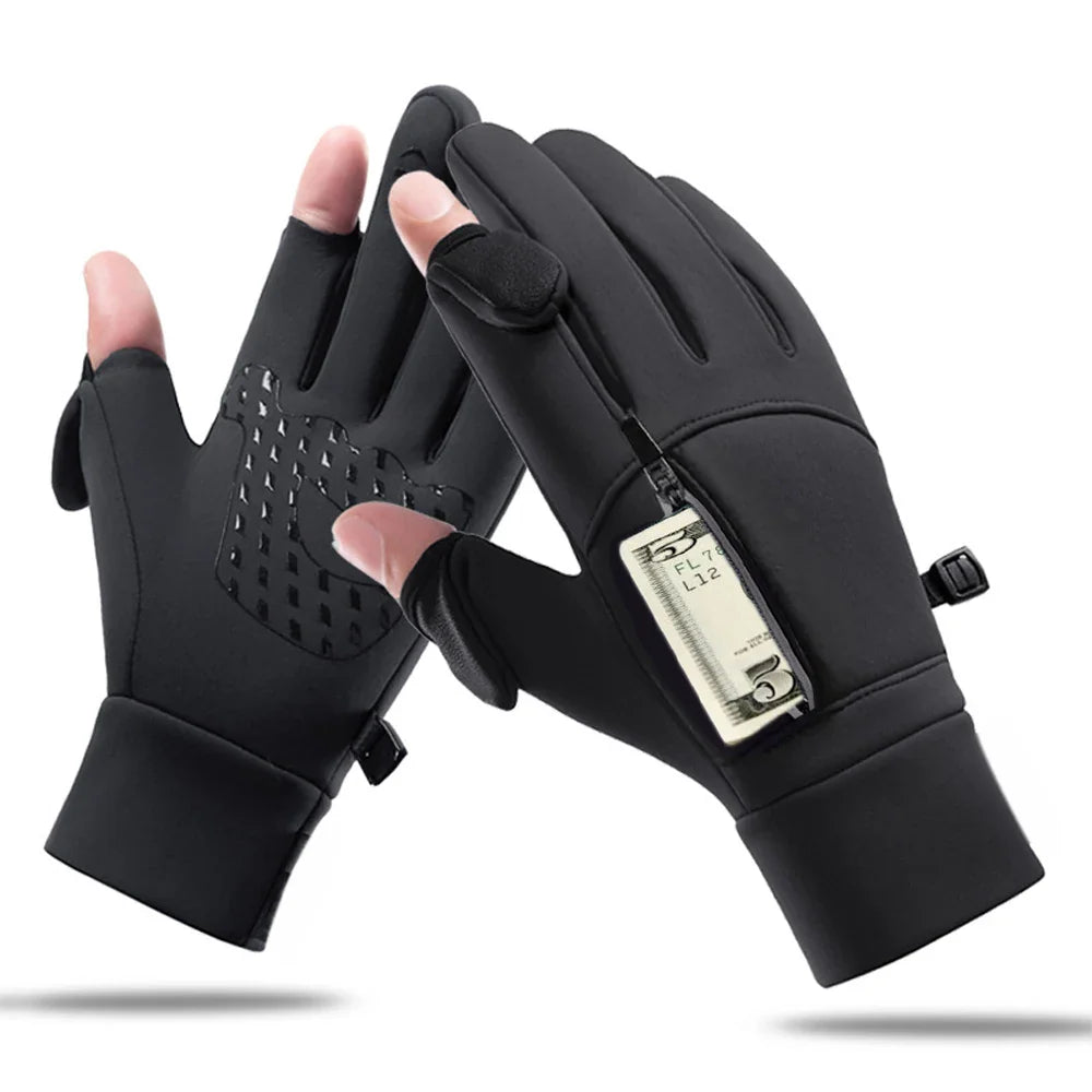 FrostGrip | Guanti invernali con punte delle dita pieghevoli | Impermeabili, antivento e compatibili con il touchscreen | M–XL