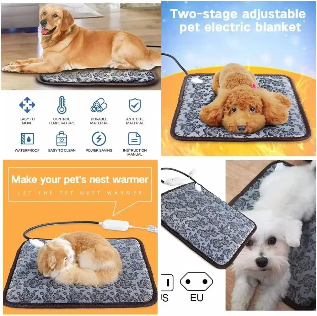 Tappetino riscaldabile per animali PawTherm | Controllo della temperatura & timer | Impermeabile & Sicuro | Per cani & gatti
