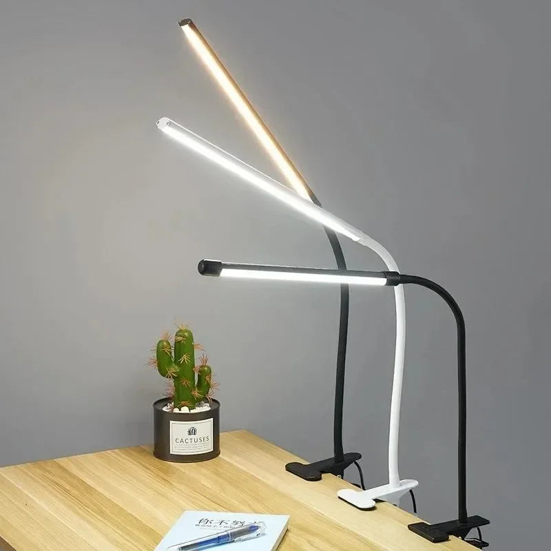 Lampada a morsetto LED LumaFlex | 3 temperature di colore & 10 livelli di luminosità | Funzionamento USB | Braccio flessibile | Amica degli occhi & Dimmerabile