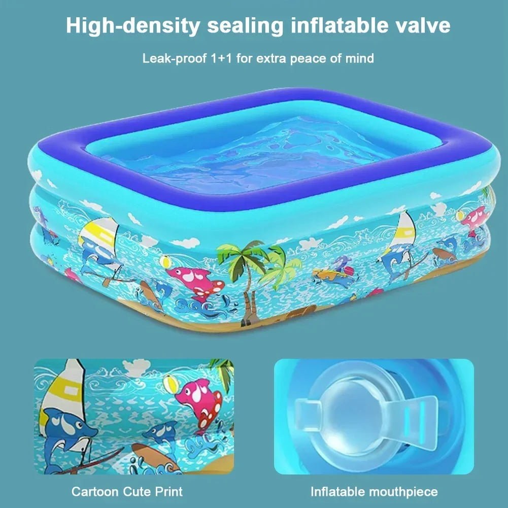 Luftolino Piscina Gonfiabile per Bambini | 110–180 cm | PVC Extra Spesso | Design Cartoon per Giardino e Balcone