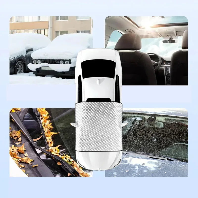 Copertura Magnetica per Parabrezza Auto FrostGuard Max | Protezione Antighiaccio Invernale & Protezione UV Estiva | Impermeabile & Facile da Fissare