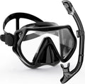Set di Maschera Subacquea AquaVision per Adulti | Anti-Appannamento & Resistente agli Urti | Bordo in Silicone & Snorkel Asciutto | Campo Visivo di 180°