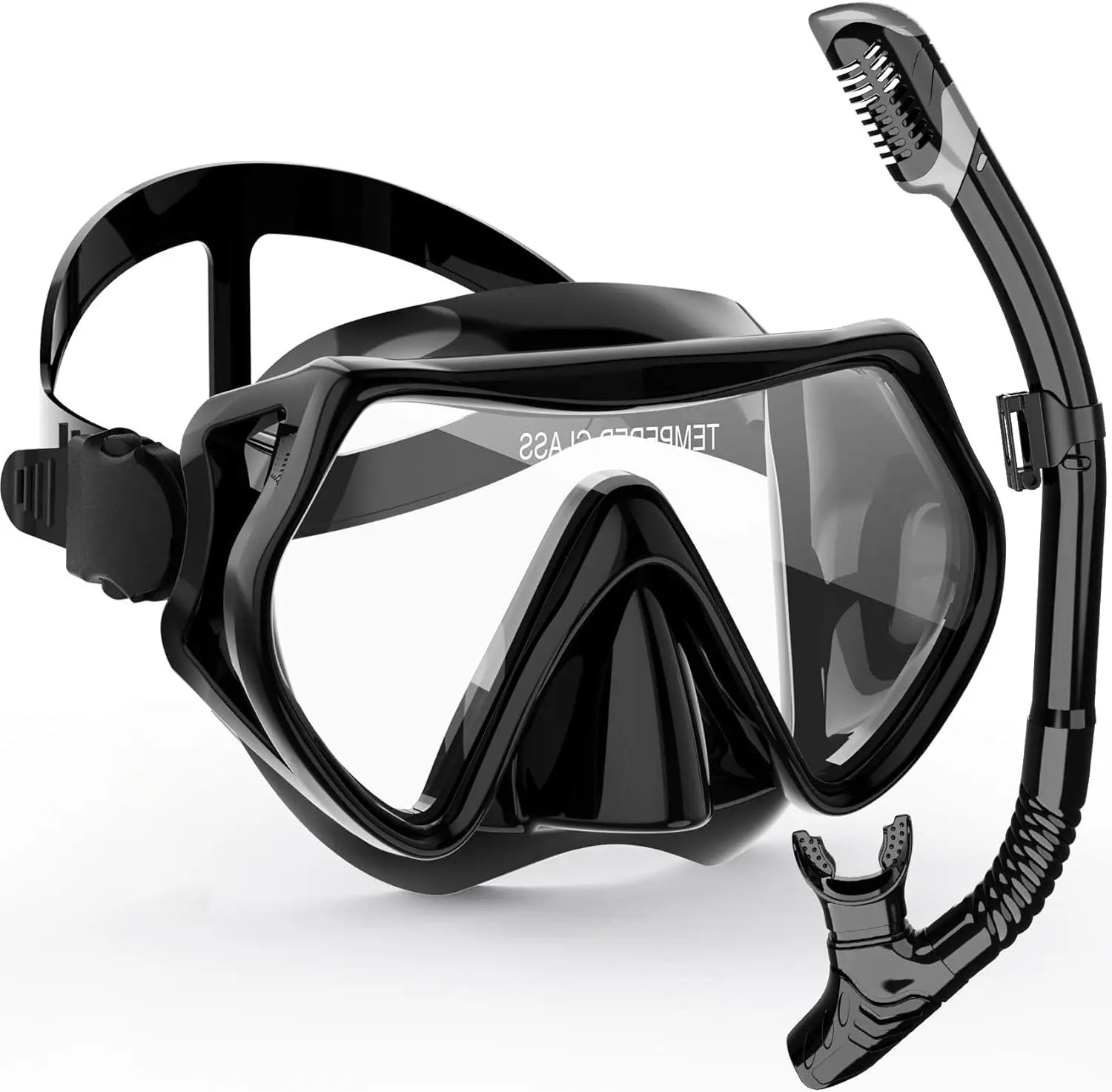 Set di Maschera Subacquea AquaVision per Adulti | Anti-Appannamento & Resistente agli Urti | Bordo in Silicone & Snorkel Asciutto | Campo Visivo di 180°