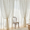 VELORÉE - Tenda in Pizzo Stile Country Francese con Dettaglio della Coda di Fenice con Perline