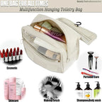 Beauty case da viaggio appeso | 6 scomparti & scomparto per umidità | Compatto & Versatile | Poliestere idrorepellente