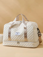 Raumio TravelFlex Borsa da viaggio leggera con motivo a rombi | Grande borsa sportiva e da weekend con scomparto per scarpe e scomparto per umido | Adatta per il bagaglio a mano e pieghevole