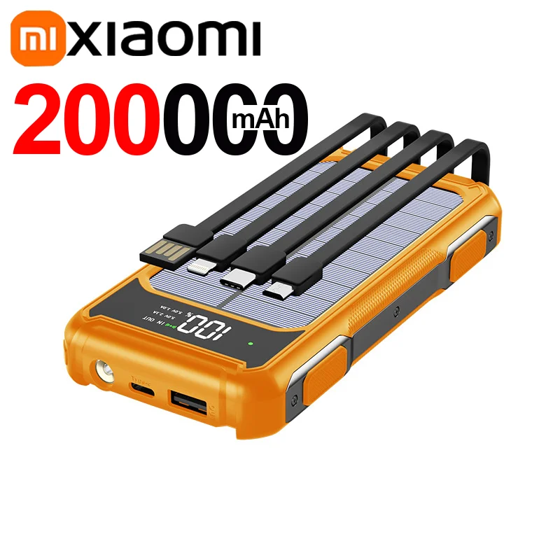Powerbank Solare Voltora 20K | 20.000mAh | Cavo 4-in-1 | Ricarica Rapida & LED di Emergenza | Per iPhone & Samsung
