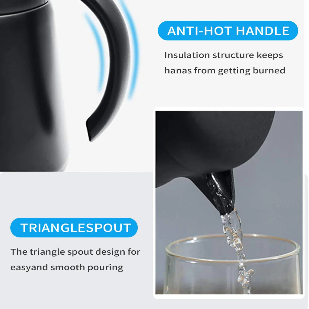 ThermoBrew Caraffa Isolante | Acciaio Inossidabile 304 | A Doppia Parete & Isolamento Vacuum | 6h Caldo / 12h Freddo | 0,5 L
