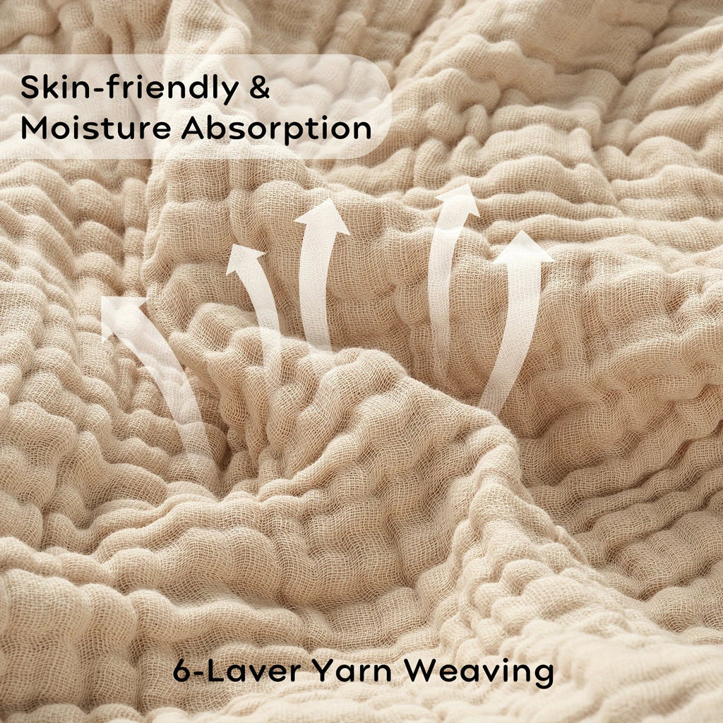 CottonBreeze | Coperta in Mussola di 100 % Cotone | 6 strati, Traspirante & Leggera | Per Divano & Letto