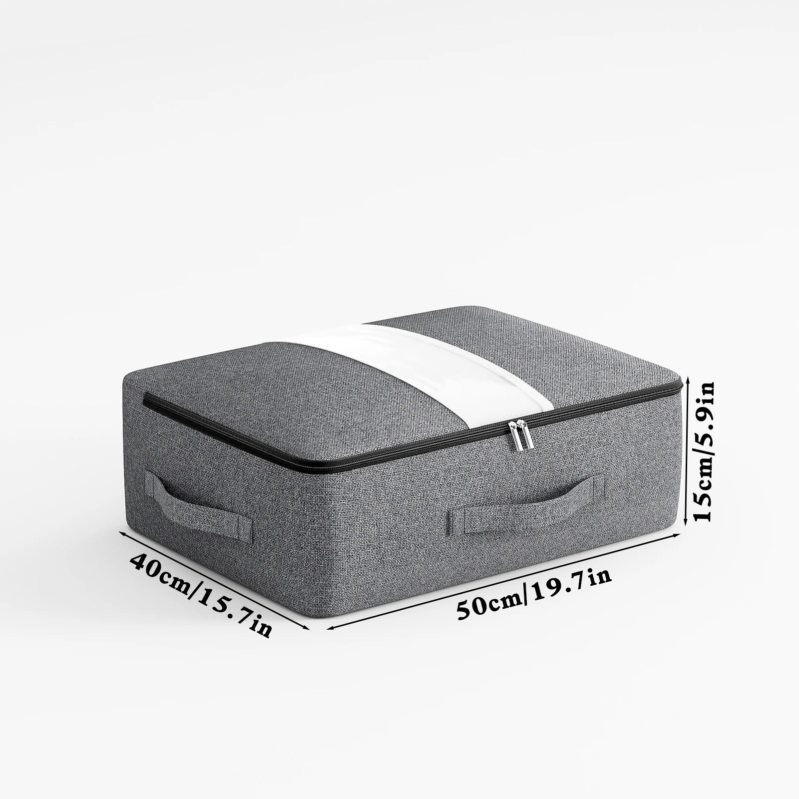 Livono Borsa di Stoccaggio | Extra Grande & Pieghevole | Con Finestra Trasparente & Cerniera | Tessuto Cationico Grigio