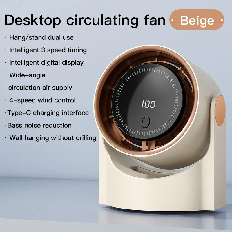 Ventilatore USB senza pale Airiqo | 100 livelli | Silenzioso e ad alta efficienza energetica | Portatile e da montare a parete