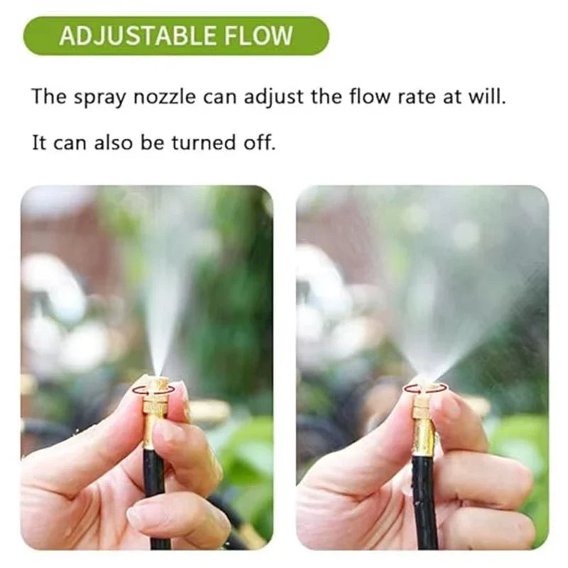 AquaFlex Pro360 Sistema di irrigazione automatico 20 m | Ugelli spruzzatori regolabili a 360° | Set di irrigazione a nebbia fai-da-te | Per giardino, orto e terrazza