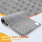 CosiTherm Cuscino Riscaldante | 9 Livelli di Temperatura & 4 Opzioni Timer | Microfibra Super Morbida | 58×29 cm