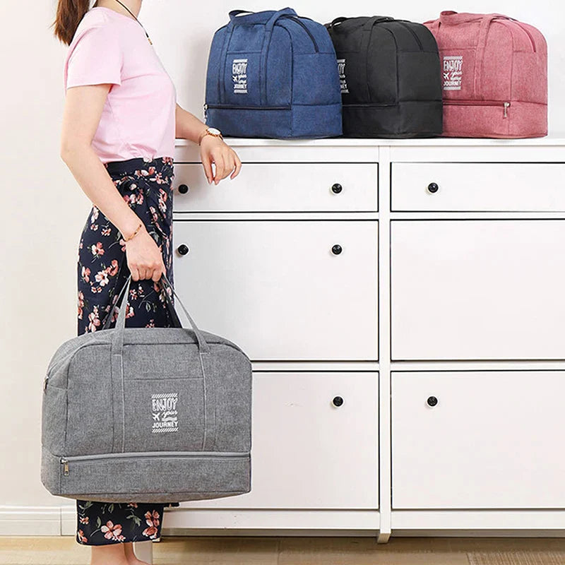Lugviva Borsa da Viaggio Pieghevole per Donne | Grande Borsa da Weekend in Tessuto Oxford | Borsa a Mano per Viaggi, Quotidiano & Sport