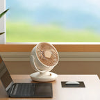 Ventilatore da tavolo BreezeLoop con rotazione a 360° | Ventilatore USB con 3 velocità e batteria | Silenzioso e compatto | Per ufficio, camera da letto e casa