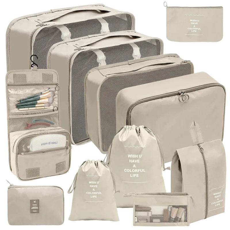 Set Organizer da Viaggio PackWunder 7/8/9/10 pezzi | Organizer pieghevole per valigia | Per abbigliamento, scarpe e accessori