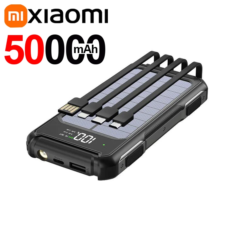 Powerbank Solare Voltora 20K | 20.000mAh | Cavo 4-in-1 | Ricarica Rapida & LED di Emergenza | Per iPhone & Samsung