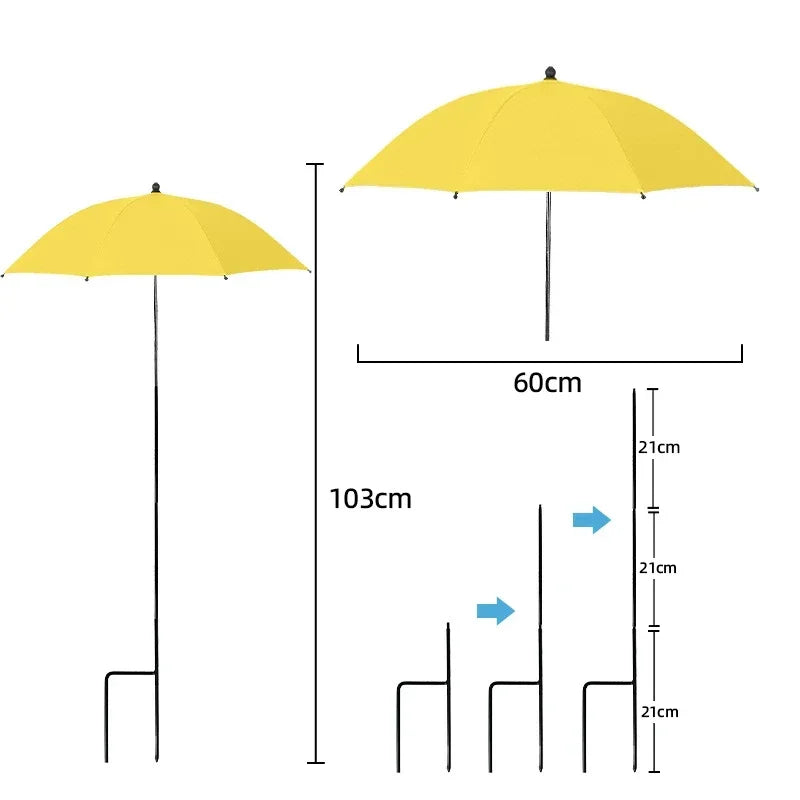 Florashade Protezione per Piante al Sole | Protezione per Piante Regolabile | Ombrello Resistente ai UV con Picchetto da Terra | Resistente alle Intemperie | Ø 60 cm