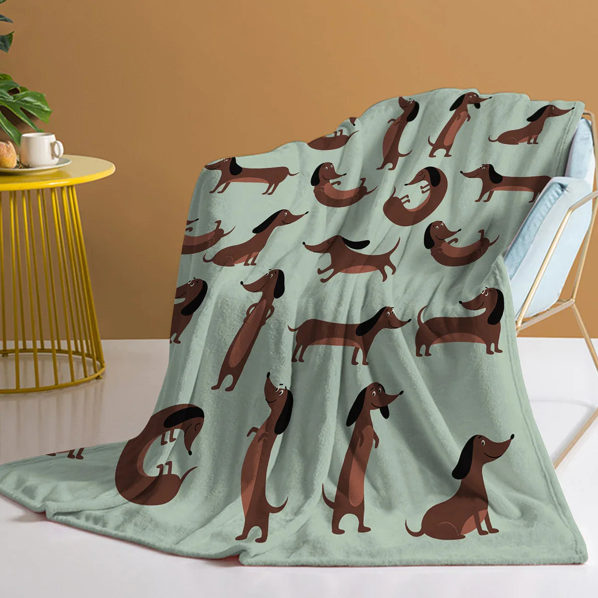 Coperta in Fleece DoxiDream | Morbido Flanella | Stampa Dachshund | Divano & Letto