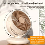 Ventilatore da tavolo BreezeLoop con rotazione a 360° | Ventilatore USB con 3 velocità e batteria | Silenzioso e compatto | Per ufficio, camera da letto e casa