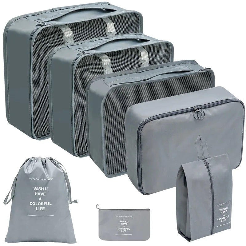 Set Organizer da Viaggio PackWunder 7/8/9/10 pezzi | Organizer pieghevole per valigia | Per abbigliamento, scarpe e accessori