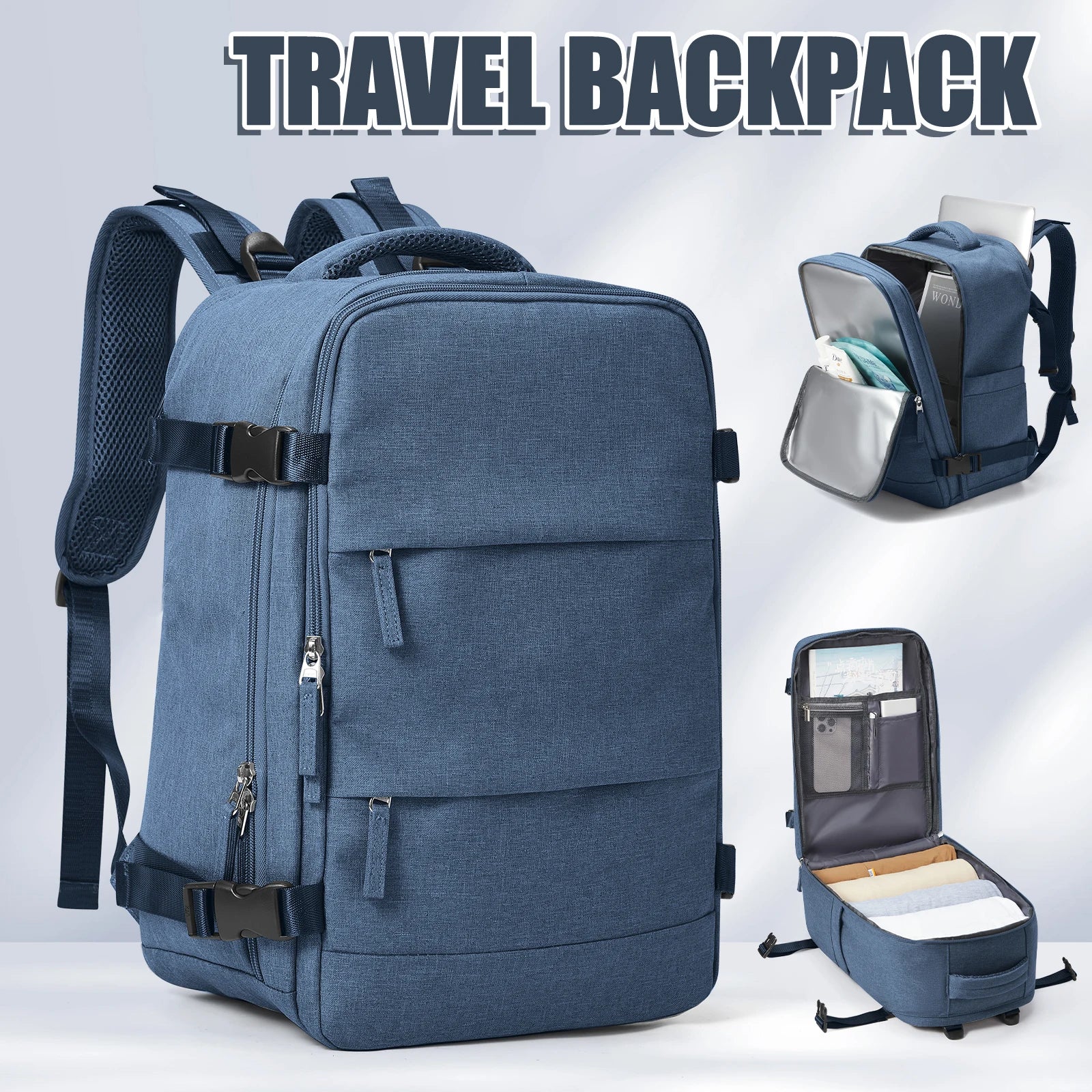 Zaino da Viaggio Travomate | Impermeabile e Versatile | Scomparto per Laptop da 15,6" | Grande Capacità con Separazione Umido-Asciutto