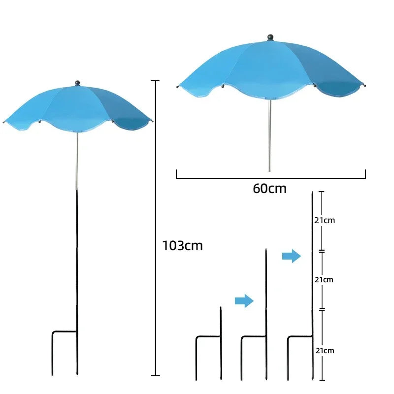 Florashade Protezione per Piante al Sole | Protezione per Piante Regolabile | Ombrello Resistente ai UV con Picchetto da Terra | Resistente alle Intemperie | Ø 60 cm