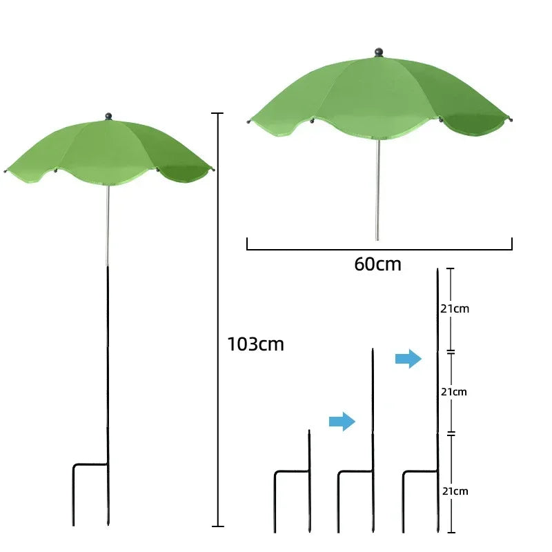 Florashade Protezione per Piante al Sole | Protezione per Piante Regolabile | Ombrello Resistente ai UV con Picchetto da Terra | Resistente alle Intemperie | Ø 60 cm