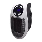 ThermoEase 350W Riscaldatore Compatto | Riscaldamento a presa a muro con telecomando | Display LED & Timer | Spina girevole a 180°