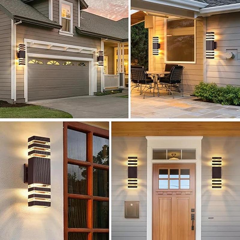 LumiBloc LED Applique da Esterno | Effetto Up & Down | Attacco E27 | Impermeabile IP65 | Design Moderno per Giardino e Balcone