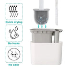 Spazzola per WC HygieBrush DuoClean | Set di spazzole per WC in silicone 2-in-1 con supporto a muro | Antibatterico e salvaspazio