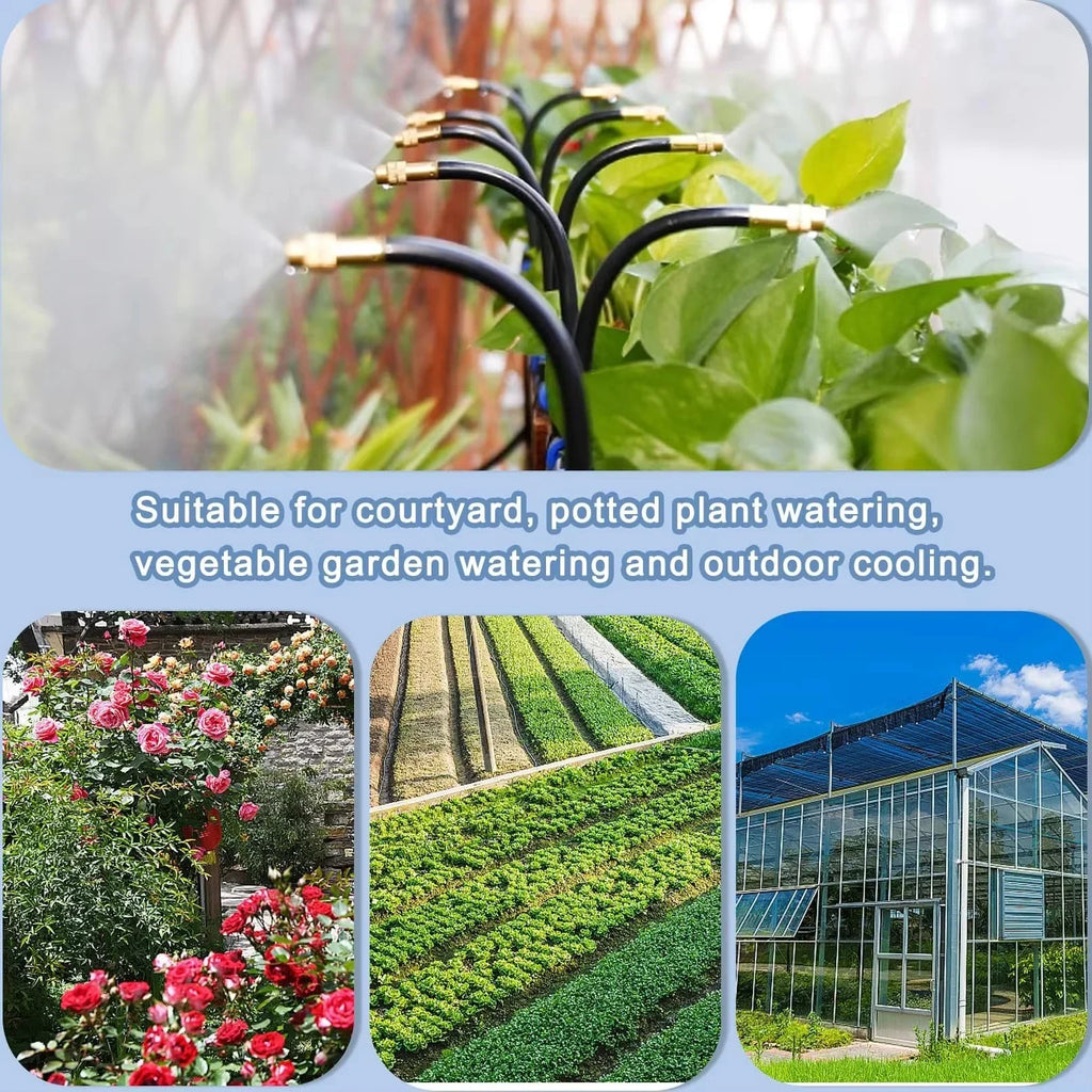 AquaFlex Pro360 Sistema di irrigazione automatico 20 m | Ugelli spruzzatori regolabili a 360° | Set di irrigazione a nebbia fai-da-te | Per giardino, orto e terrazza
