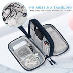 Techviva PackSafe Organizer per Elettronica | 2 strati & impermeabile | Per cavi, caricabatterie, USB & accessori | Compatto & portatile