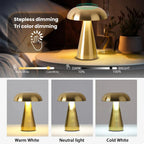 LumoShroom Lampada da Tavolo | Design Retro a Fungo | LED & Dimmerabile | Ricaricabile