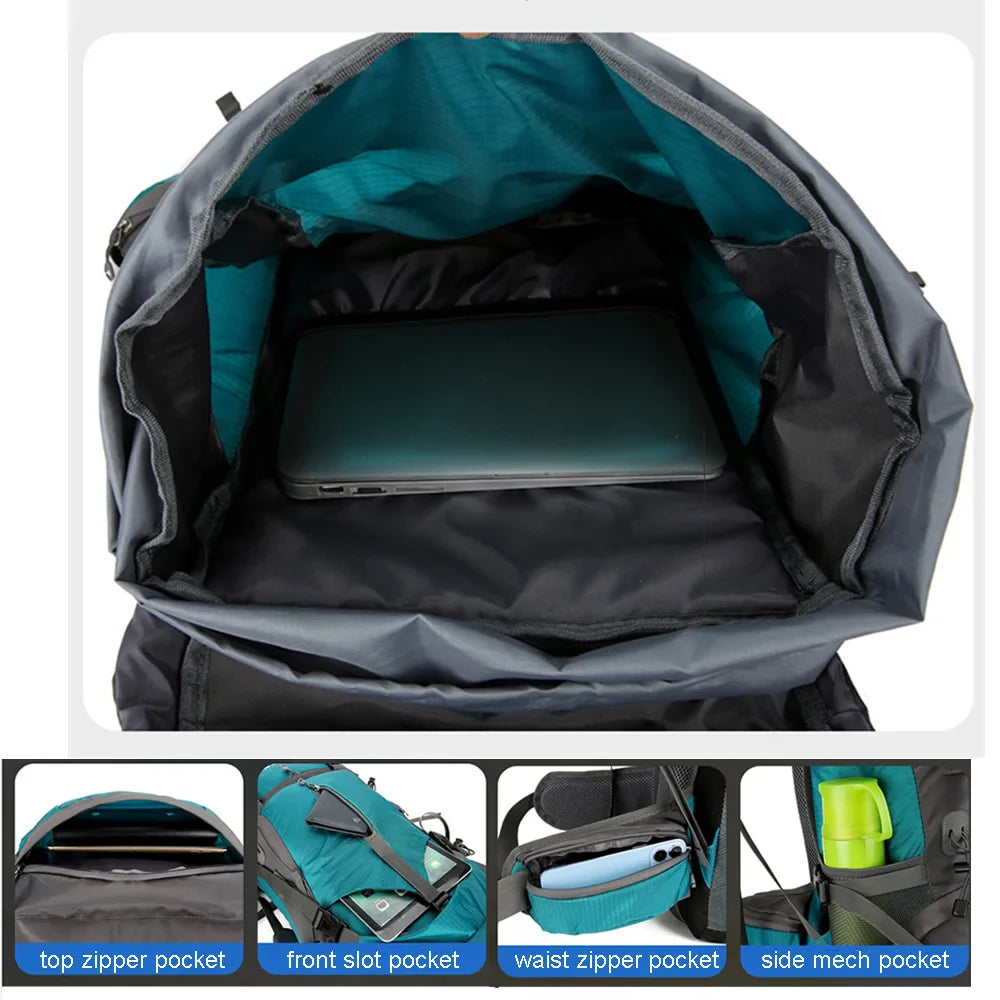 Alpivento Zaino da Trekking 70L | Zaino da Campeggio Impermeabile con Protezione dalla Pioggia | Grande Zaino Outdoor per Escursionismo, Alpinismo & Viaggi  Marchio: