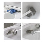 Spazzola per WC HygieBrush DuoClean | Set di spazzole per WC in silicone 2-in-1 con supporto a muro | Antibatterico e salvaspazio