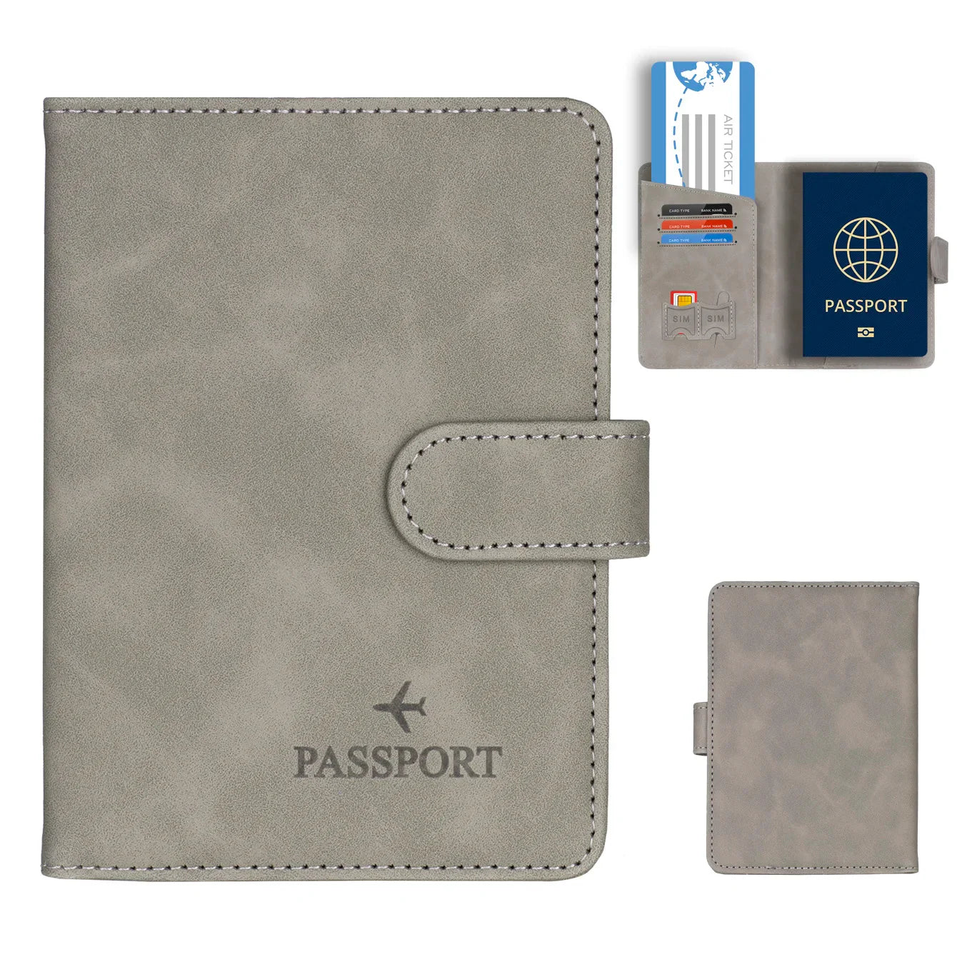Copertura per passaporto Travello | Protezione RFID | Aspetto pelle vera | Per donne e uomini