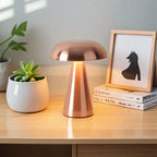 LumoShroom Lampada da Tavolo | Design Retro a Fungo | LED & Dimmerabile | Ricaricabile