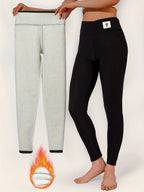 Leggings Termici da Donna | Cashmere di Pecora Foderato e Modellante | Vita Alta e Effetto Sollevamento Glutei | Velureva