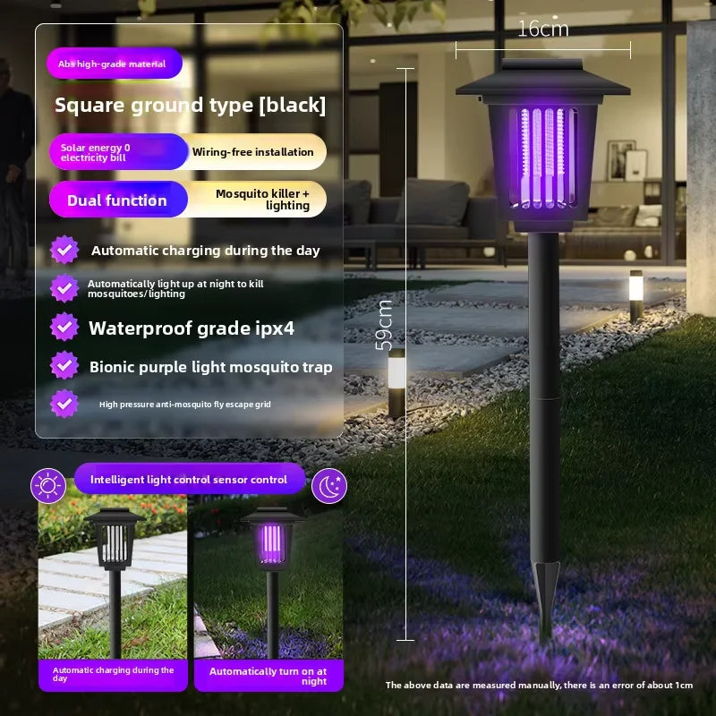 Solavex Trappola per Zanzare Solare & Luce LED | Impermeabile IP65 | Giardino & Terrazza | Insetticida