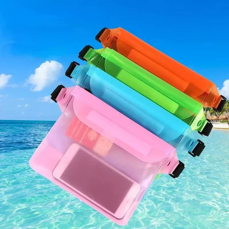 Borsa a vita impermeabile AquaSafeX | Chiusura tripla | Sacchetto trasparente per smartphone e oggetti di valore | Cintura regolabile