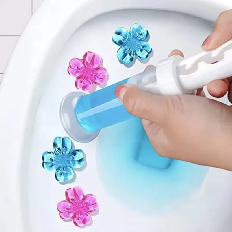 BloomFresh WC-Fiori Gel | Gel profumato per WC e urinatoio | Pulente, Antibatterico e Decorativo | 12 fiori per stick