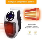 ThermoEase 350W Riscaldatore Compatto | Riscaldamento a presa a muro con telecomando | Display LED & Timer | Spina girevole a 180°