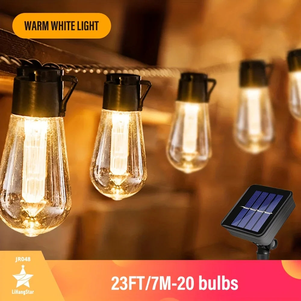 Stringa di luci solari LED SolaLuma | Impermeabile IP44 | Per giardino, terrazza e campeggio | Illuminazione automatica
