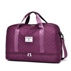 Raumio TravelFlex Borsa da viaggio leggera con motivo a rombi | Grande borsa sportiva e da weekend con scomparto per scarpe e scomparto per umido | Adatta per il bagaglio a mano e pieghevole
