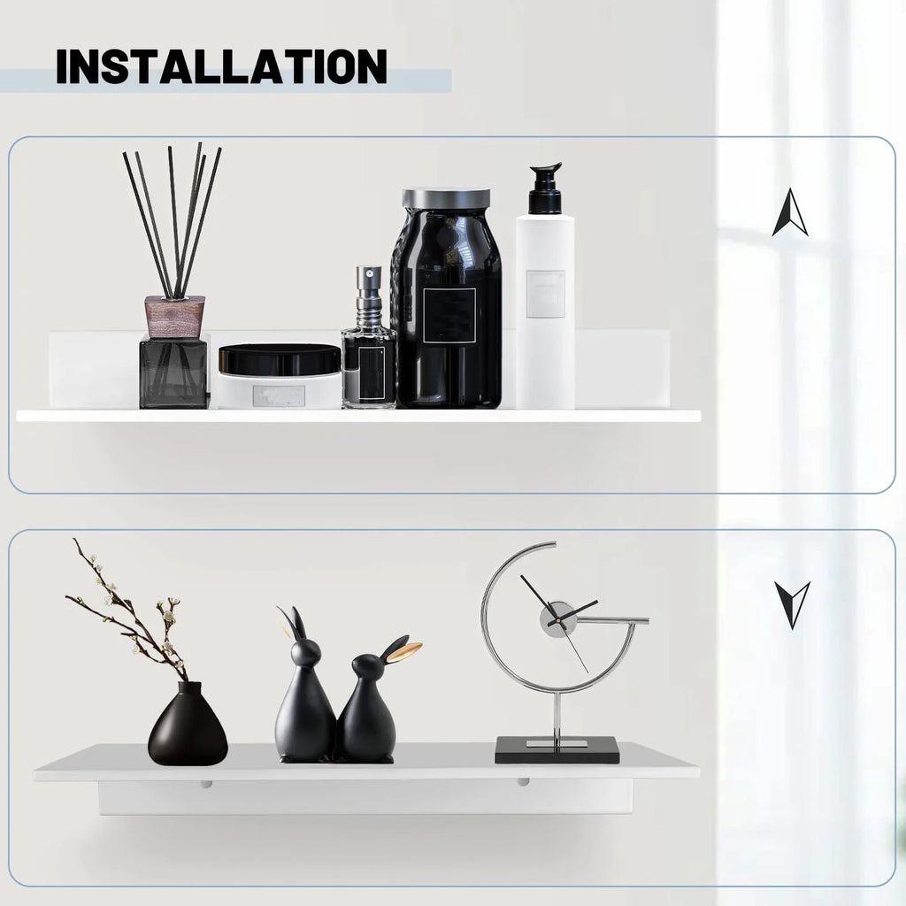 Metallura | Mensola da parete in metallo | Mensola sospesa 30/40/50 cm | Soluzione salvaspazio per bagno, cucina e camera da letto
