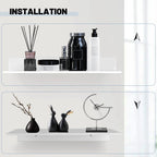 Metallura | Mensola da parete in metallo | Mensola sospesa 30/40/50 cm | Soluzione salvaspazio per bagno, cucina e camera da letto