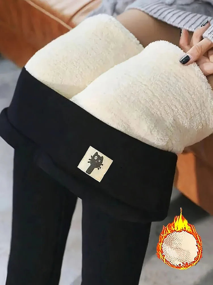 Leggings Termici da Donna | Cashmere di Pecora Foderato e Modellante | Vita Alta e Effetto Sollevamento Glutei | Velureva
