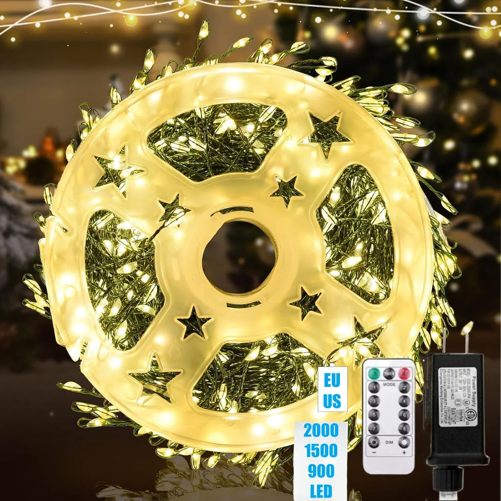 Catena di luci LED Ignisia | Con telecomando | 30–75 m | 900–2000 LED | Impermeabile IP65 | Per Natale, Halloween e feste